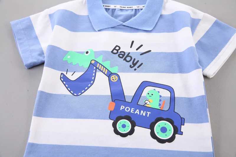 Clothing Sets Summer Baby Boys Clothes Suit Children Fashion Cartoon Excavator T-Shirt Shorts 2Pcs/set Toddler Casual Clothing Kids Tracksuits
