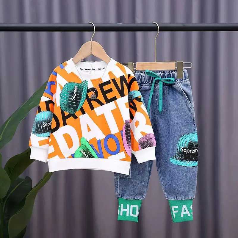 Clothing Sets Boys Sports Set 2023 New Spring and Autumn Fashion Two Piece Set Boys Net Red Spring Clothing Childrens 2Pcs Set Kids Outfits