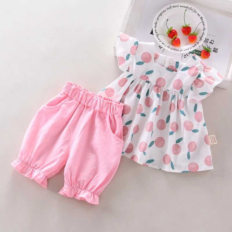 Clothing Sets Toddler Girls Set Summer Short Sleeve Clothes Set Cute Printed T-shirt Pants 2pcs Suit Baby Kids Outfits Children Clothes