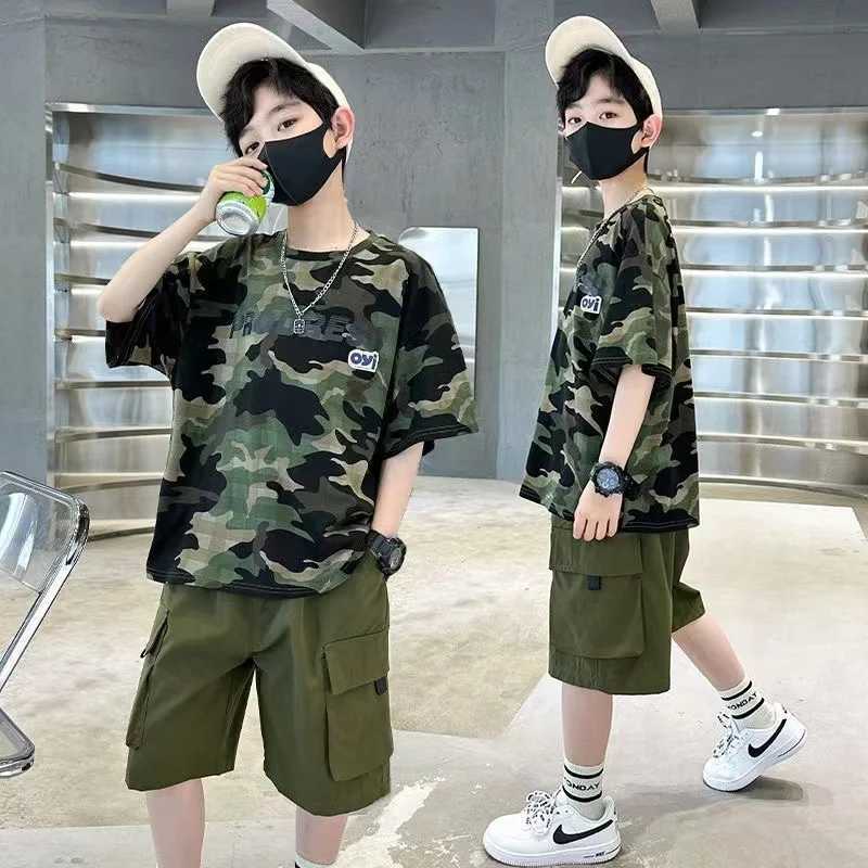 Clothing Sets New Summer Tracksuit Suit Child Baby Boy Clothing Set T-shirt + Shorts 2Pcs For Kids Children Sets New 2024