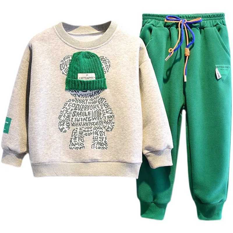 Clothing Sets Spring Autumn Kid Boy Clothes Cartoon Bear Sweatshirt Pants Outfit