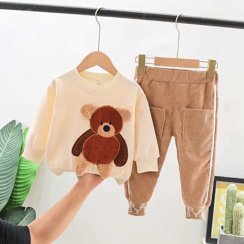Clothing Sets Autumn Children Girls Clothing Set Cartoon Bear Pullover Sweater + Pants 2 Pcs Suit Fashion Toddler Kids Clothes Sport Outfits