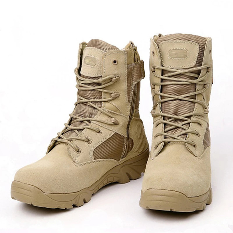 Plus Size Eu 37-47 Military Tactical Male Boots Outdoors Climbing Special Force Leather Waterproof Desert Combat Army Work Shoes 240705