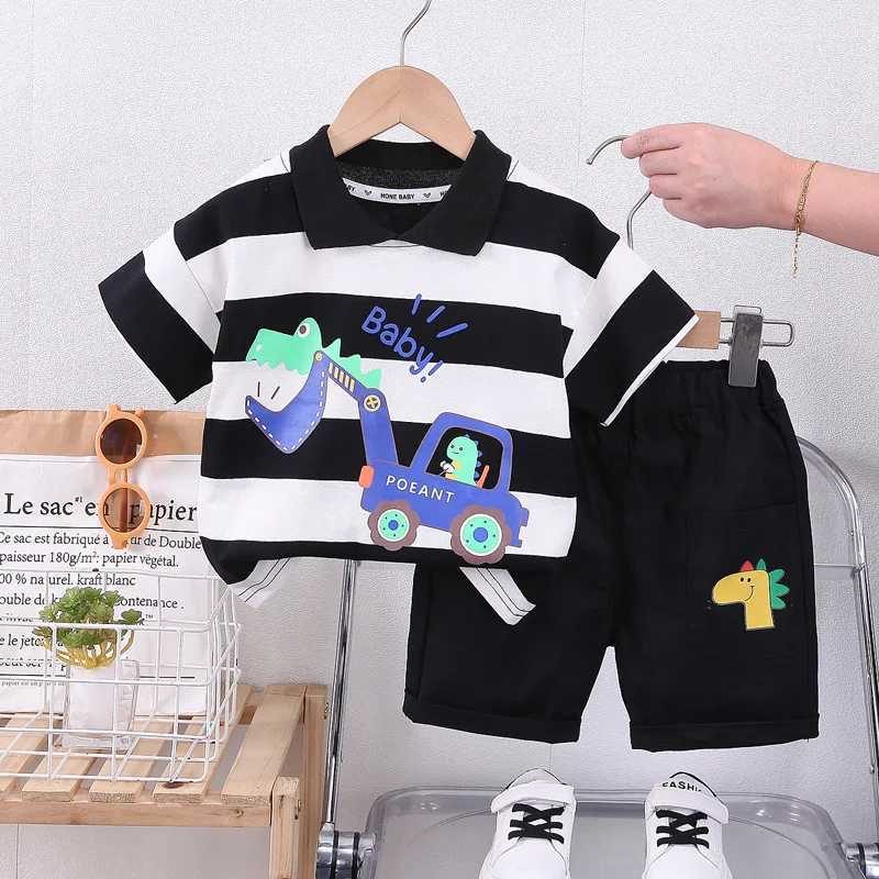 Clothing Sets Summer Baby Boys Clothes Suit Children Fashion Cartoon Excavator T-Shirt Shorts 2Pcs/set Toddler Casual Clothing Kids Tracksuits