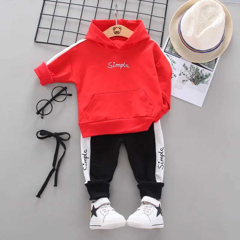 Clothing Sets Toddler Baby Boys Clothes Spring Autumn Kids Girls Letter Hooded Pant 2pcs Outfit Children Casual Soild Suit Infant Active Sets
