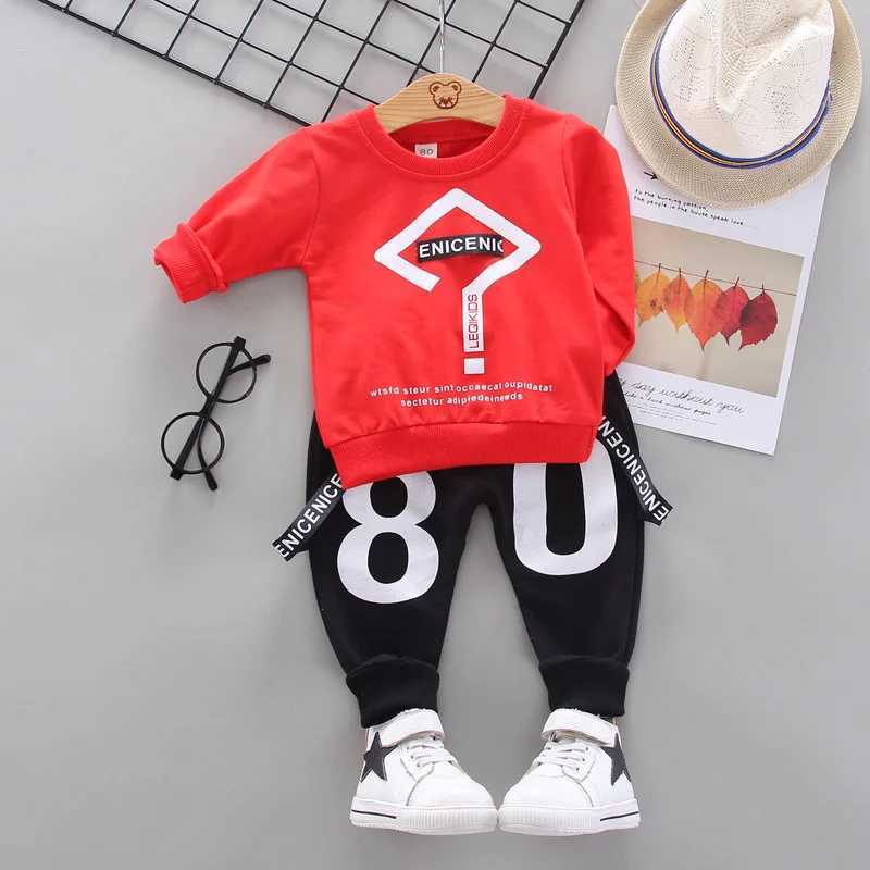 Clothing Sets Autumn Baby Boys Cotton Hooded Clothing Set Kids Letter Coat Pants Suit For Sports Tracksuits Toddler Children Casual Outfit