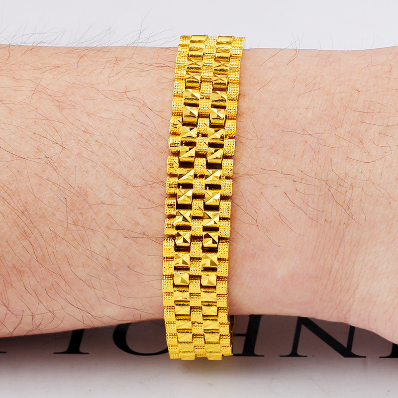 2024 Brand Unique Wedding Bracelets Vintage Jewelry 24K Gold Fill Higg Quality Gear Party Classical Women Hip Hop Women Men Bangle For Lover Gift