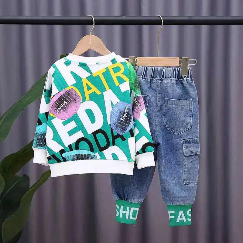 Clothing Sets Boys Sports Set 2023 New Spring and Autumn Fashion Two Piece Set Boys Net Red Spring Clothing Childrens 2Pcs Set Kids Outfits