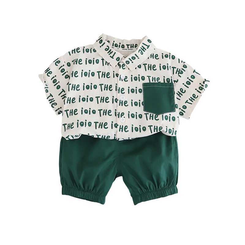 Clothing Sets Children Baby Clothes Suit Summer Kids Boys Girls Full Printe Letter Shirt Shorts 2Pcs/Set Toddler Casual Clothing 0-5 Years