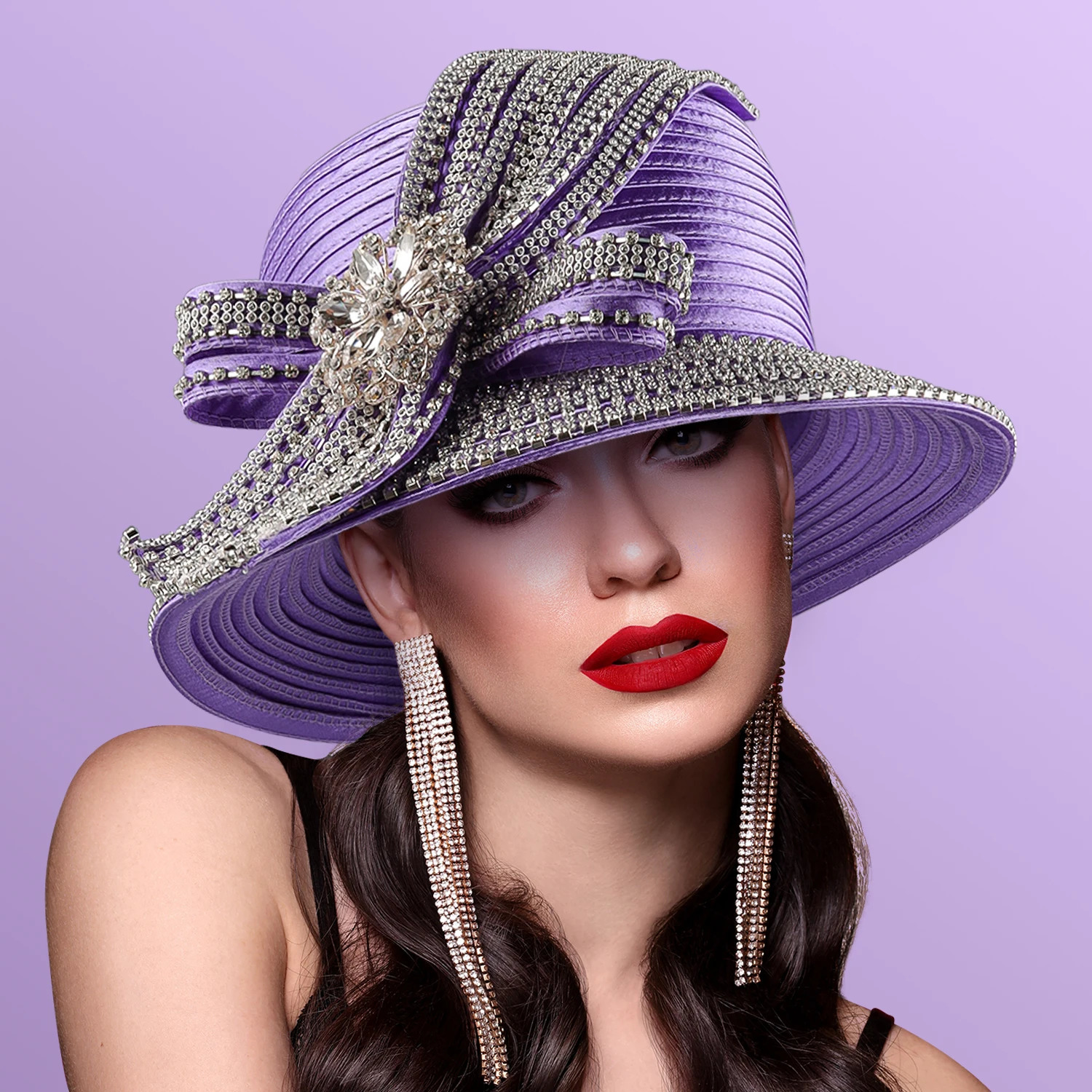 Unique Deluxe Satin Cloth Church Hat Elegant Pography Top Hat Female Banquet Fascinator Wedding Formal Hat for Women Ladies 240701