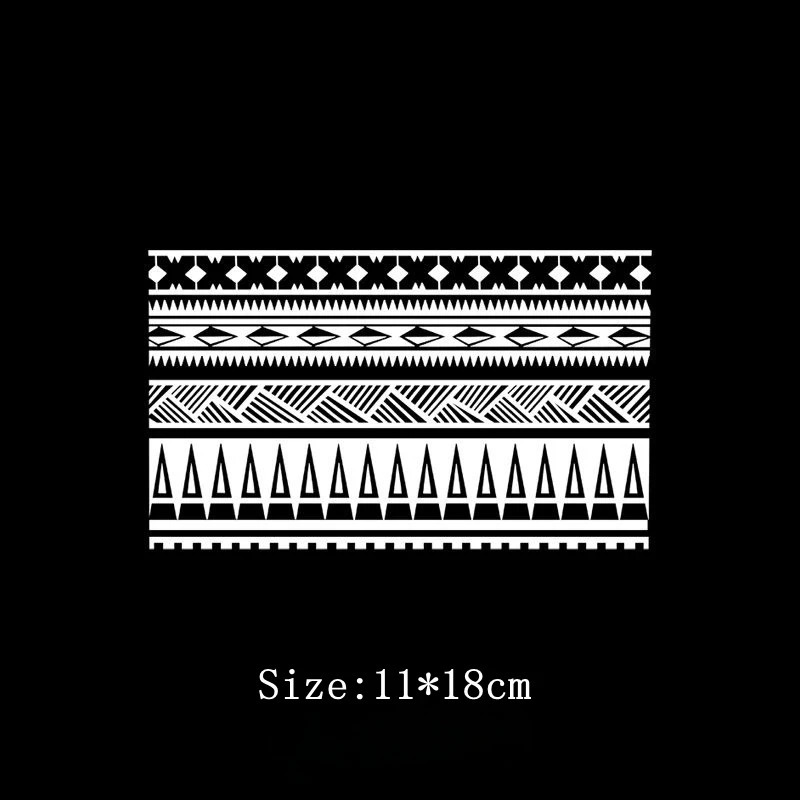 Geometric Totem Ring Herbal Juice Tattoo Sticker Waterproof Semi anent Arm Durable Art Male False Tattoo Sticker Artificial Tattoo 240705