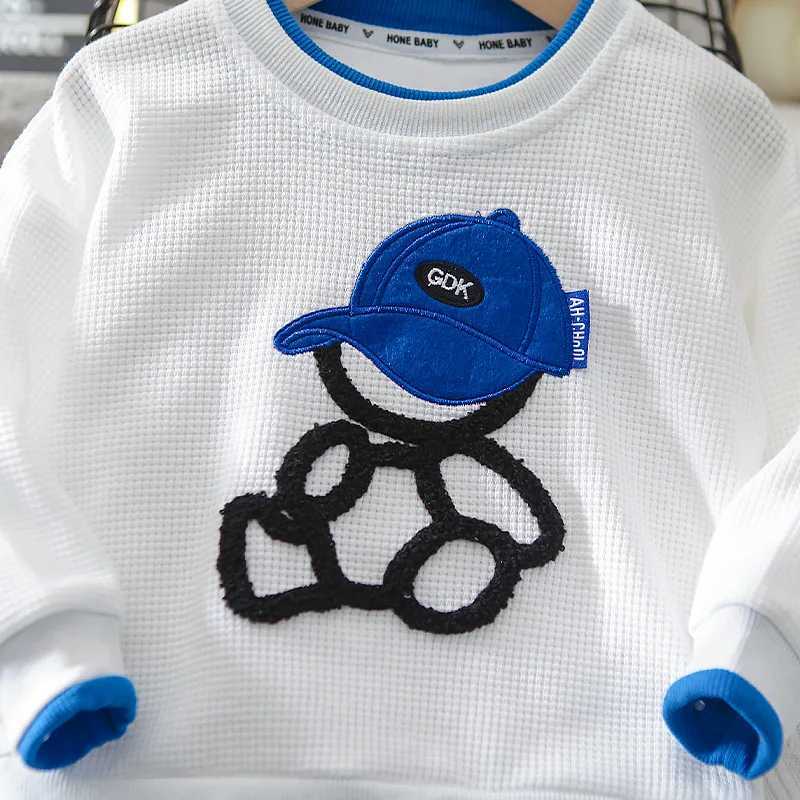 Clothing Sets Toddler Boy Handsome Sport Clothing Sets 2023 Spring Autumn Children Fashion Tracksuit Baby Cartoon Pullover+ Pants Girl Clothes