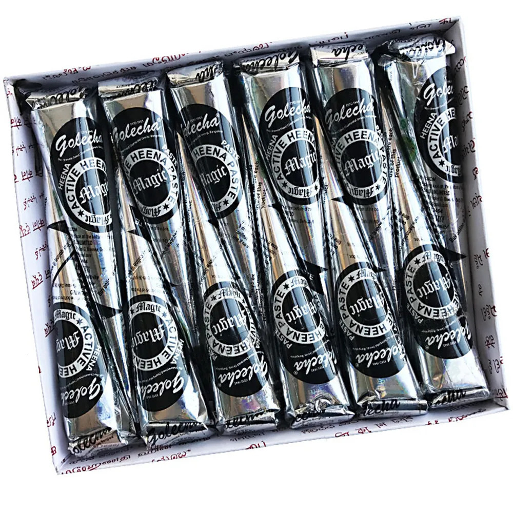 Natural Indian henna tattoo ink black Mehndi cream cone cream temporary art stickers Mehndi body parsley painting wholesale 240705