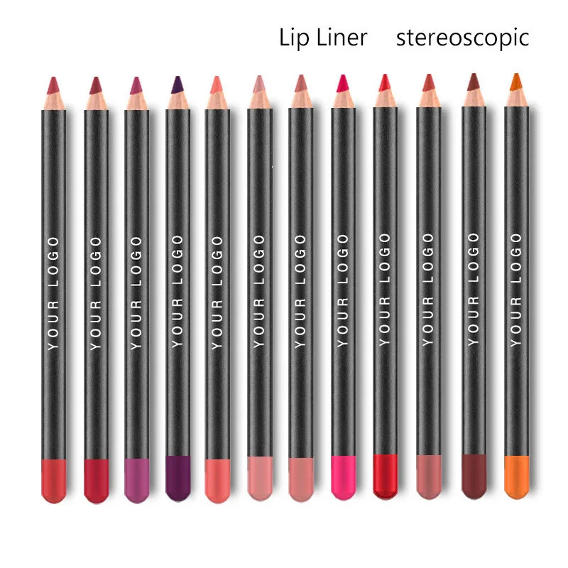 12PcsSet Waterproof Lip Pencil Set Matte Lip Liner Long Lasting Makeup Pens Easy to Wear Private Label Makeup Vendor 240705
