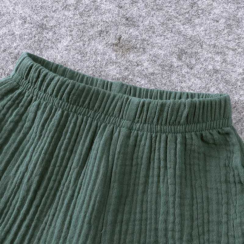 Clothing Sets Childrens Top and Bottom Clothes Set Home Wear Crepe Cotton Suit Casual Simple Style Suitable for Children Boys and Girls