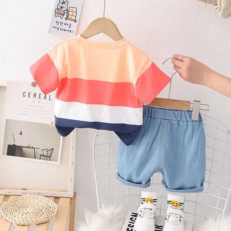 Clothing Sets 2023 Summer Baby Boys Girls Cotton Clothing Sets Children Fashion Cartoon T Shirt + Shorts Suit Toddle Kids Infant Casual Outfit