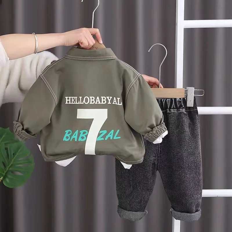 Clothing Sets Baby Boys Clothing Sets Suit Outfit Baby Boys Shirts+ Pants Sets 2pcs Spring AutumnChildrens Set 2024 New Kids Outfits