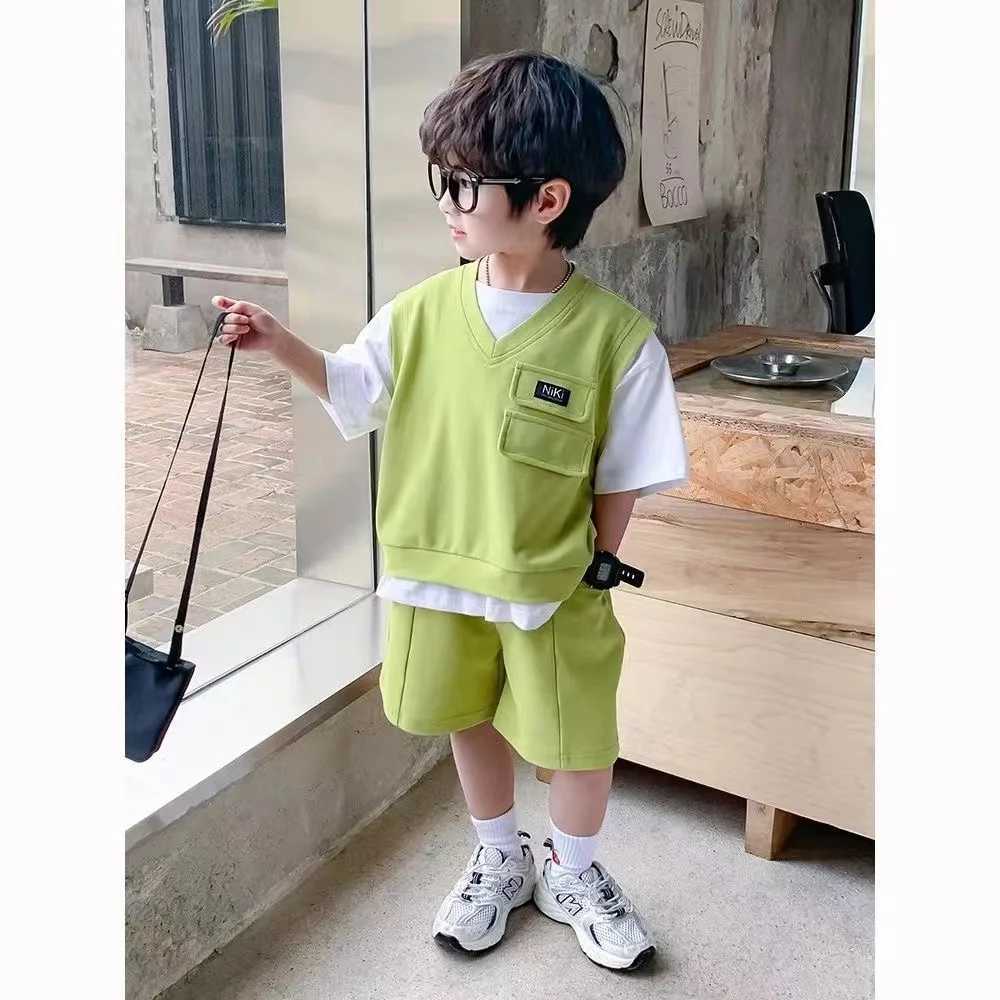 Clothing Sets Kids Clothes Set T-shirt+Shorts Kids Boy Summer Clothing Set Cute Baby Girls Outfit Set Tee Pants 2024 New