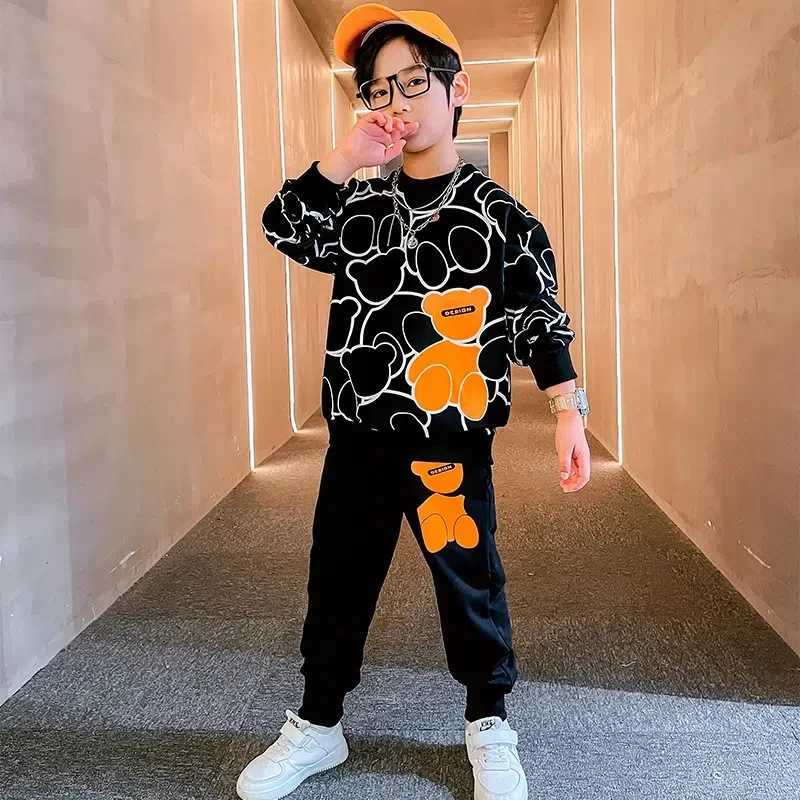 Clothing Sets Autumn Baby Boy Clothes Children Cartoon Bear Sweater Pullover Top and Pant 2 Pieces Set Kid Girl Outfit Long Sleeve Tracksuit