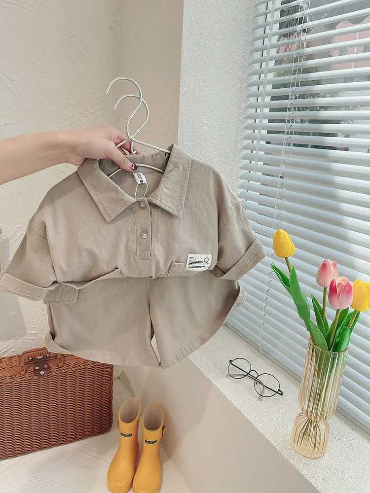 Clothing Sets Summer Boys Clothing Set New Childrens Cotton Short sleeved T-shirt and Shorts Two piece Set for Boys and Baby Summer Clothing