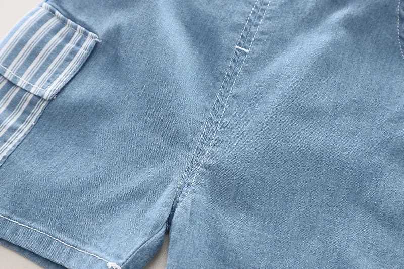 Clothing Sets New Children Fashion Boys Denim Clothing Sets Casual Striped Shirts Shorts 2pcs Kids Outdoor Suit Toddler Suit 0-5 Years