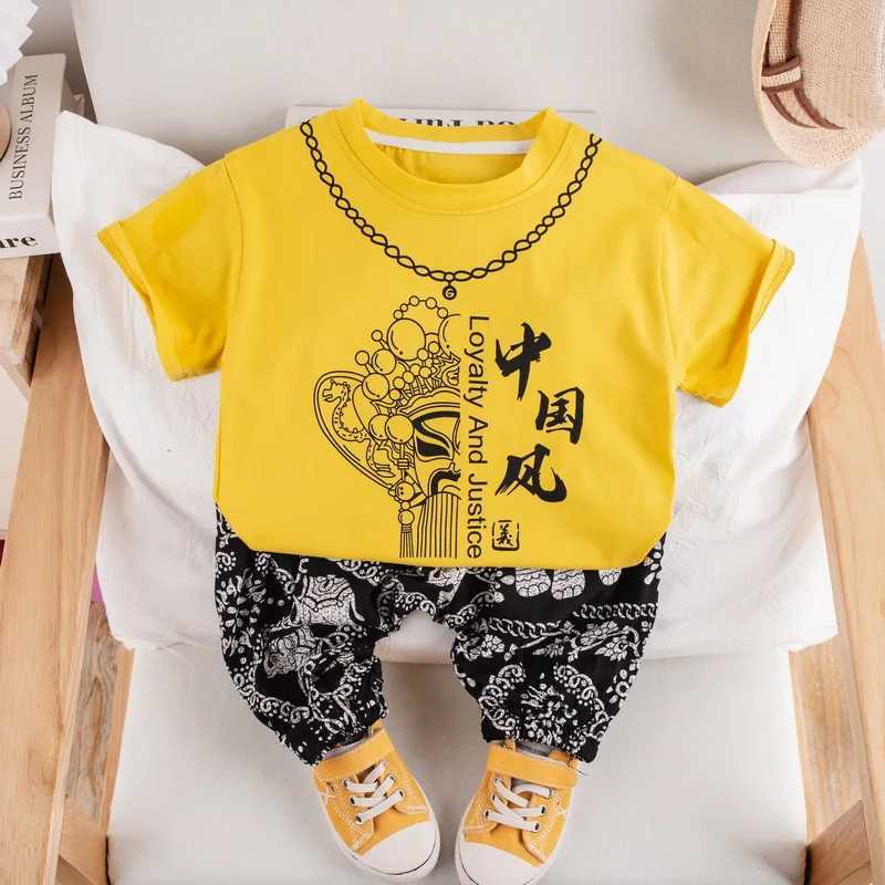 Clothing Sets Kids Summer Baby Boys/Girls Clothes Suit Children Chinese Style Fashion Cotton T Shirt Shorts 2Pcs/Set Toddler Casual Clothing