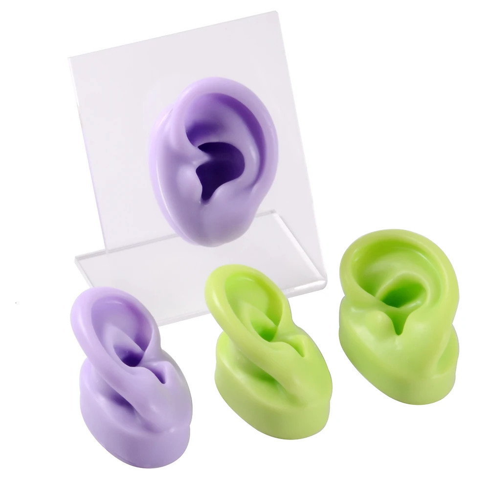 1 piece of soft silicone earplug model tattoo utility tool earring jewelry display acrylic display stand kit is selling 240705