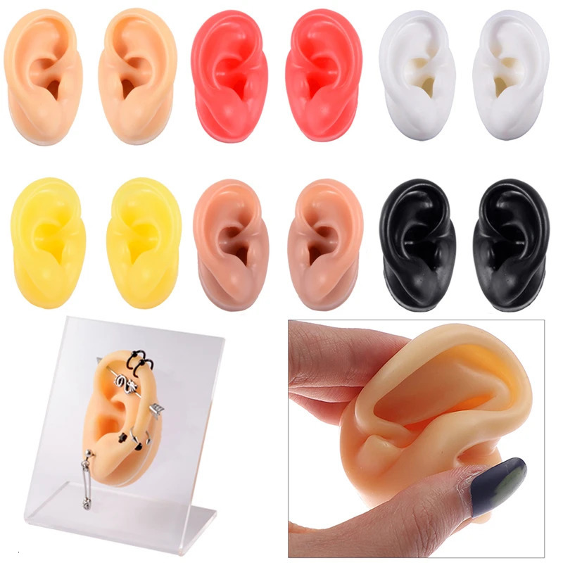 1 piece of soft silicone earplug model tattoo utility tool earring jewelry display acrylic display stand kit is selling 240705