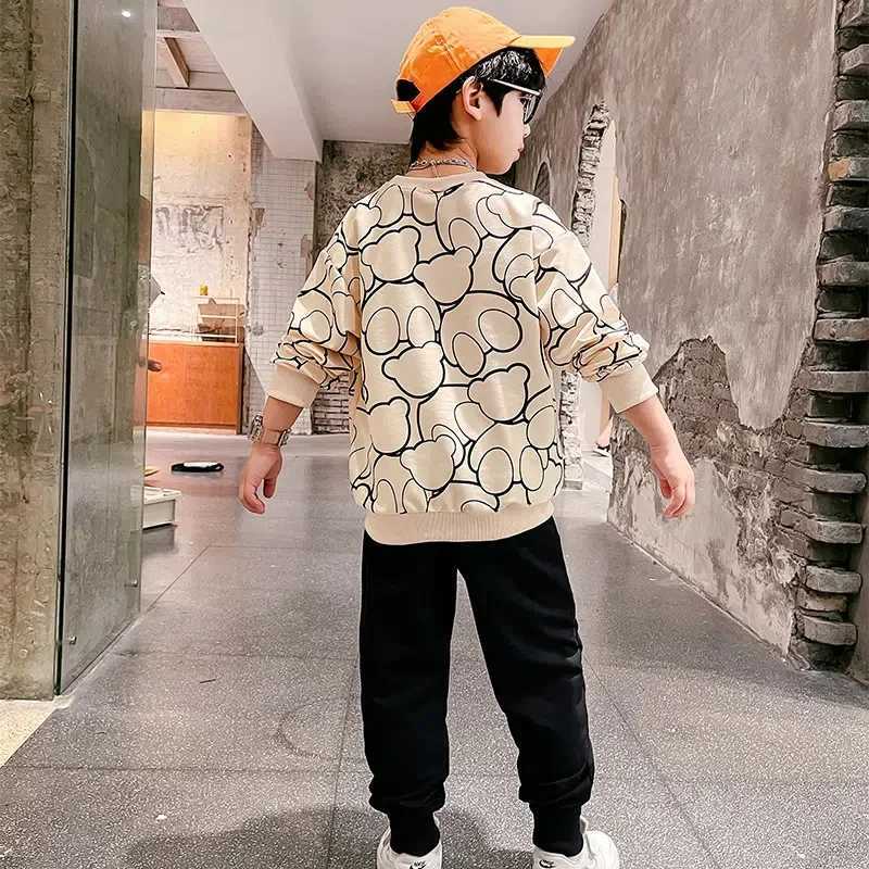 Clothing Sets Autumn Baby Boy Clothes Children Cartoon Bear Sweater Pullover Top and Pant 2 Pieces Set Kid Girl Outfit Long Sleeve Tracksuit