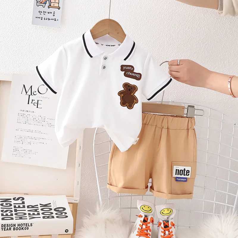Clothing Sets Korean Children Clothes Sets Summer Baby Boys Cartoon Bear T-Shirt Shorts 2Pcs/Set Kids Infant Fashion Clothing Toddler Tracksui