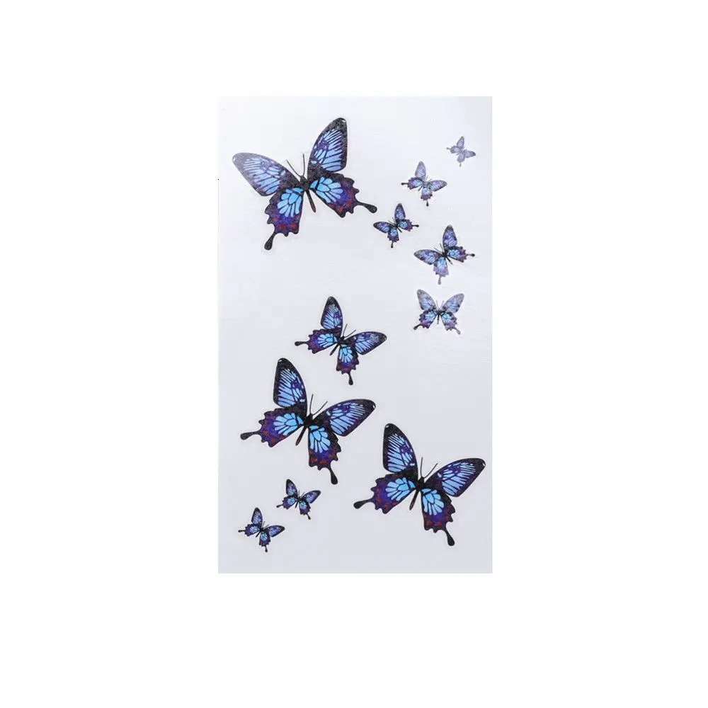 Waterproof blue butterfly sandwich temporary tattoo stickers for men and womens parties tattoo stickers for fashionable patterns sandwich stickers 240