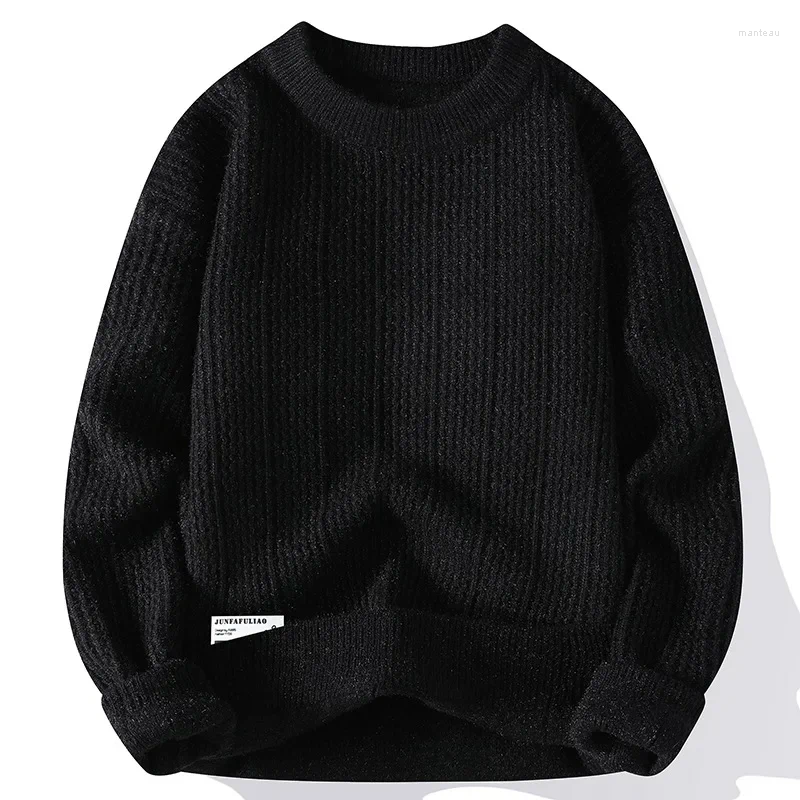 Men's Sweaters 2024 Autumn Knitted Sweater Base Layer Top Round Neck Home Casual Coat Line Clothes Sweatshirt