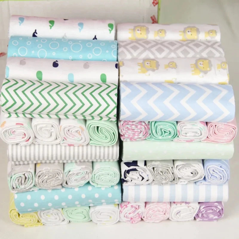 4PcsLot 100 Cotton Muslin Flannel Baby Swaddles Soft borns Blankets s born Diapers Swaddle Wrap 240703