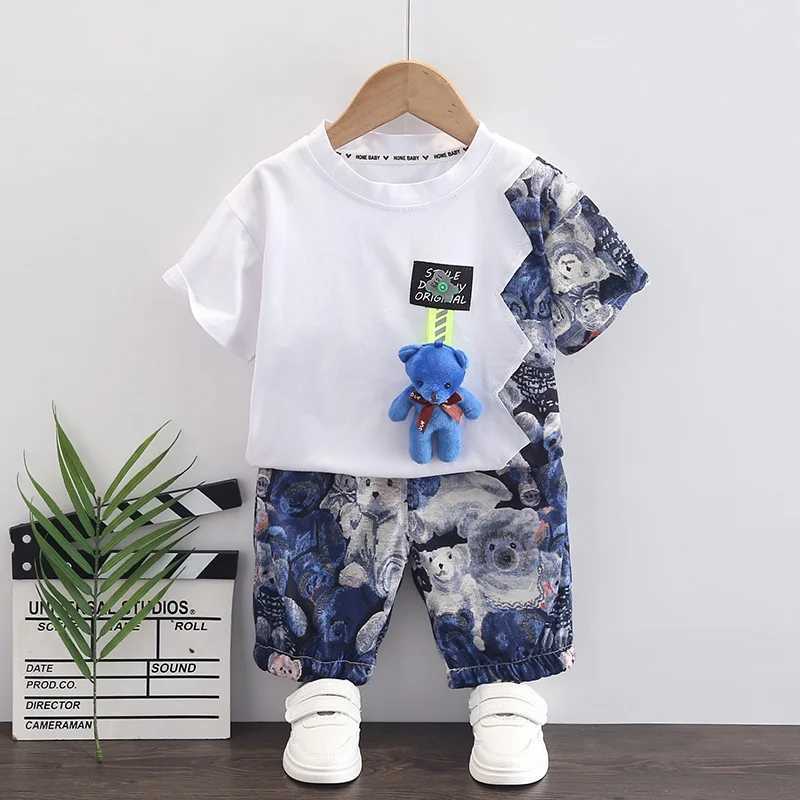 Clothing Sets Children Cotton Clothes Summer Baby Boys Cartoon Bear T Shirt Shorts 2Pcs/Sets Infant Kids Fashion Toddler Tracksuits