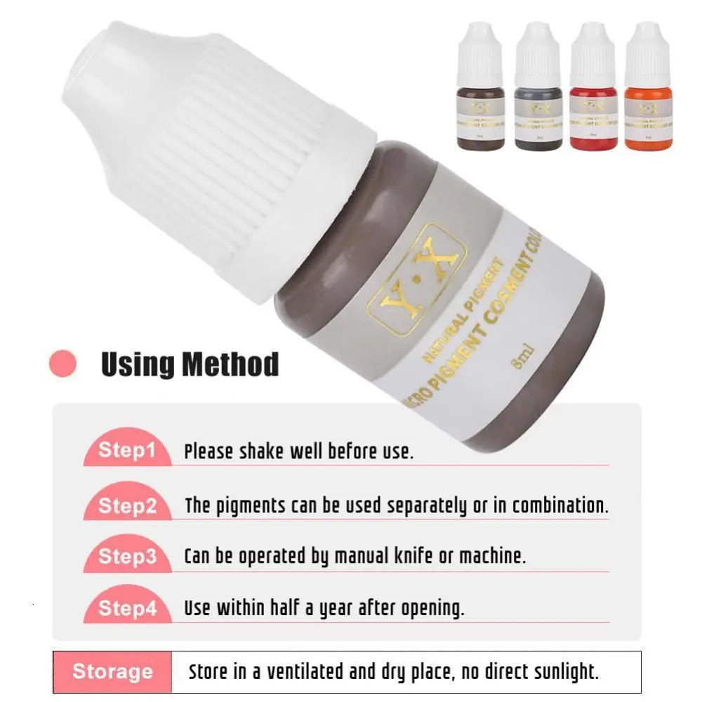 One 8ML tattoo ink pigment bead semi anent easy to apply eyeliner pen lipstick professional beauty product 240705