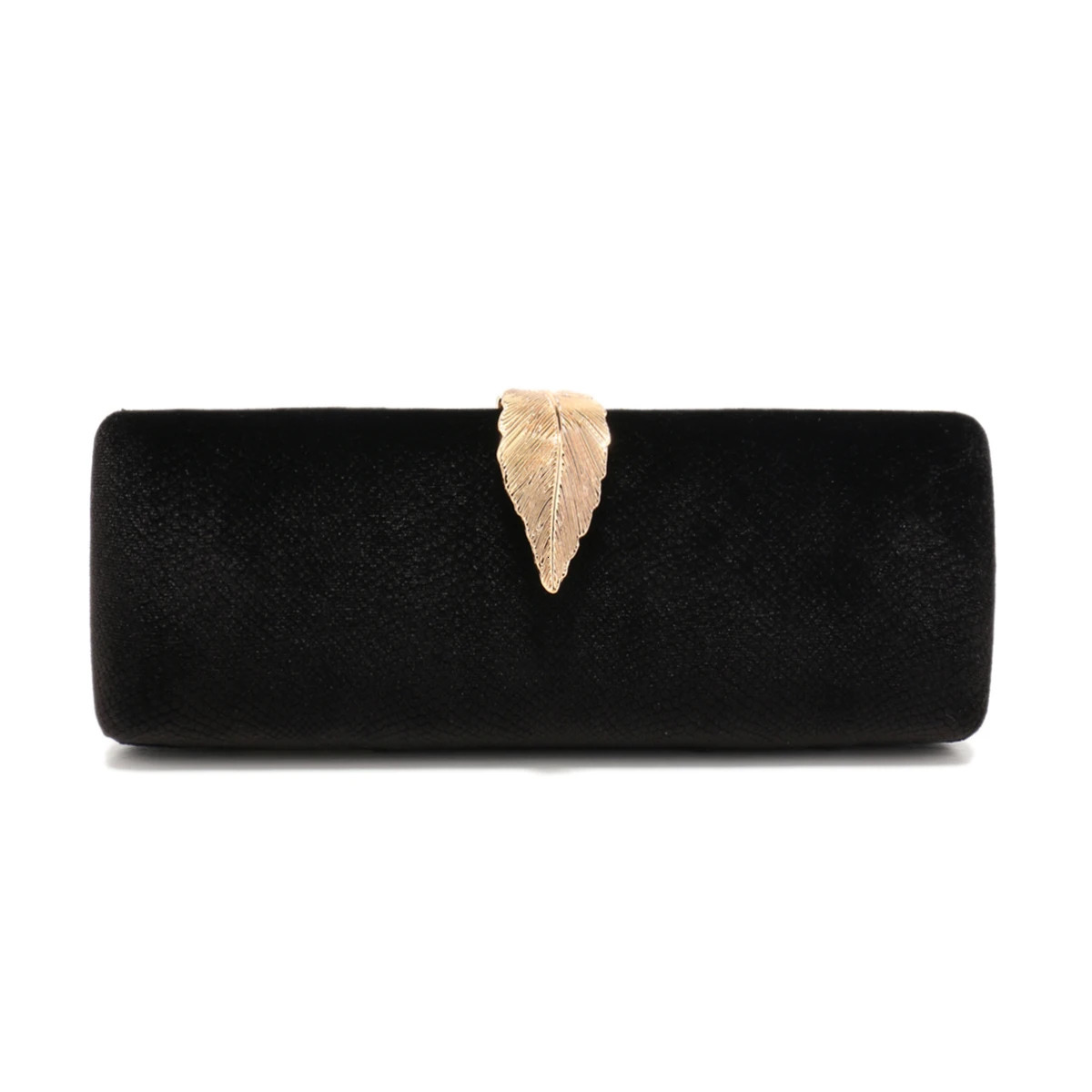 Womens evening bag leaf gold metal clutch fashion bag velvet party wedding banquet dinner womens handbag with glitter chain 240704