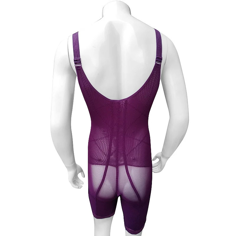 Body Shaper Mens Bodyshapers Sexy Reductive Girdles Corset Hook Slimming Belt Open Crotch Bodysuit Underbust Modeling Strap 240703