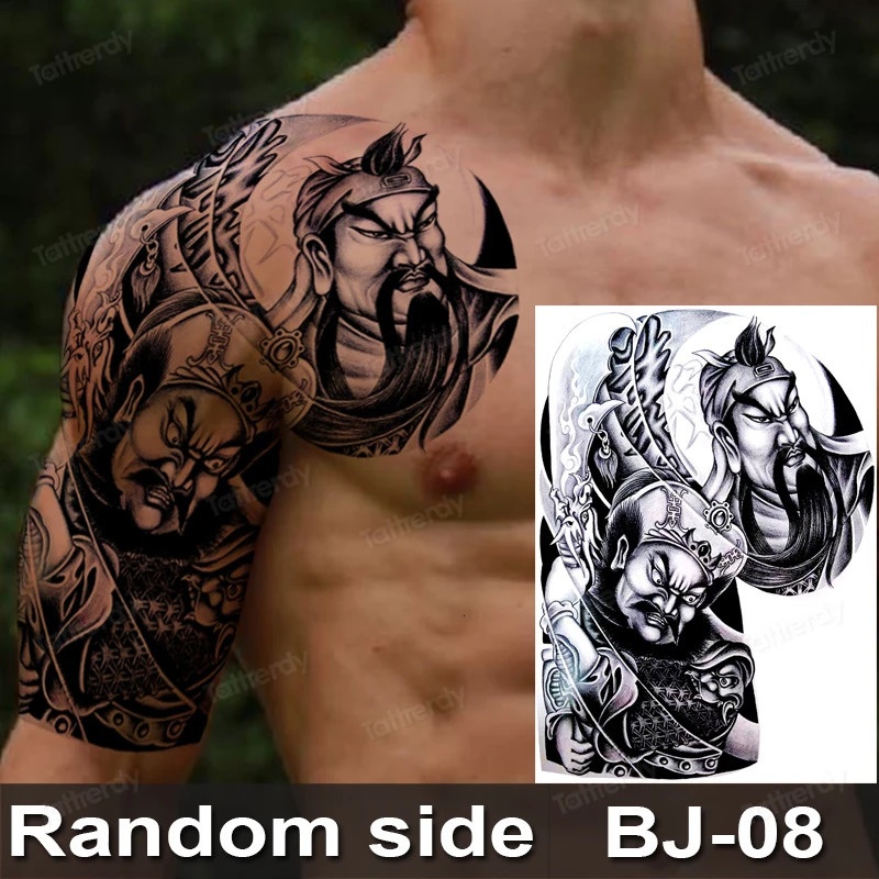 Mens Temporary Tattoo Large Body Art Painting Shoulder Chest Arm Muscle Tattoo Sticker Totem Dragon Tattoo Pattern Waterproof 240705