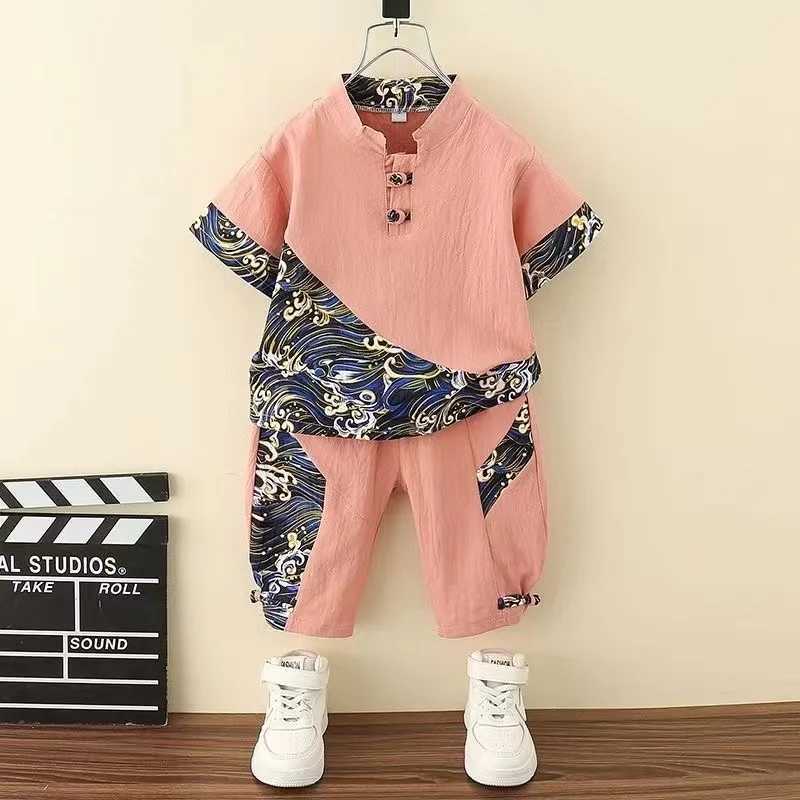 Clothing Sets Boys Korean Summer Clothing Suit Children Short-Sleeved Shirt Shorts 2Pcs Sets Baby Fashion Outfits Kids Clothing