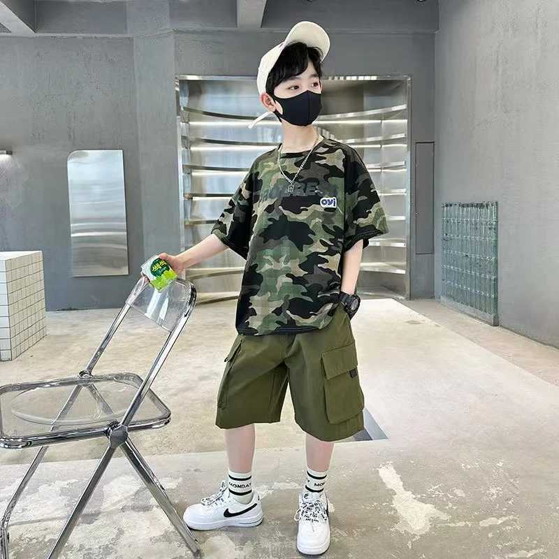 Clothing Sets New Summer Tracksuit Suit Child Baby Boy Clothing Set T-shirt + Shorts 2Pcs For Kids Children Sets New 2024