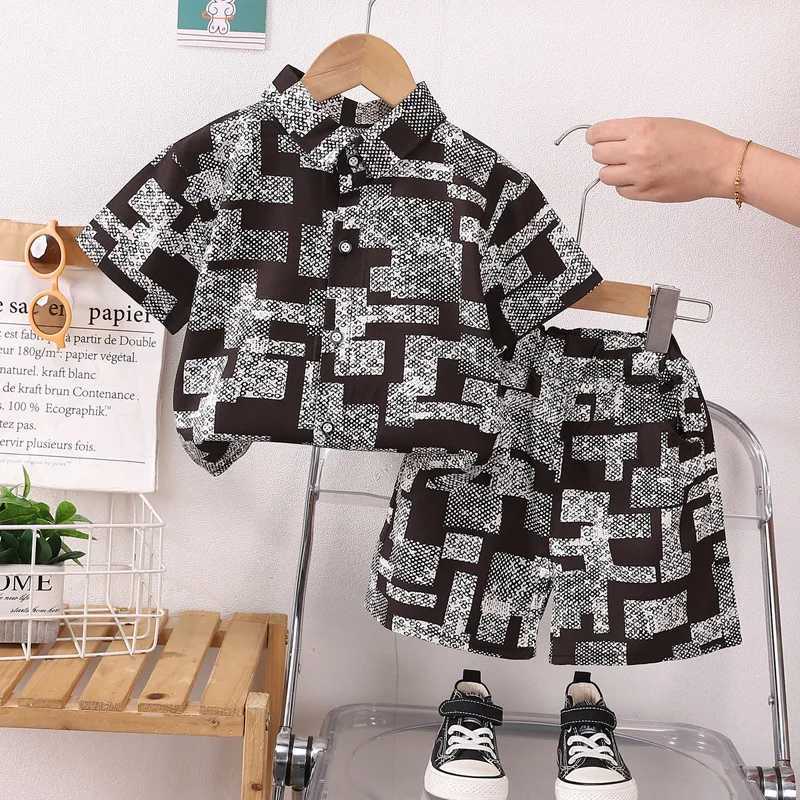 Clothing Sets New Summer Baby Clothes Suit Children Full print Shirt Shorts 2Pcs/Set Toddler Boys Clothing Casual Costume Kids Tracksuits