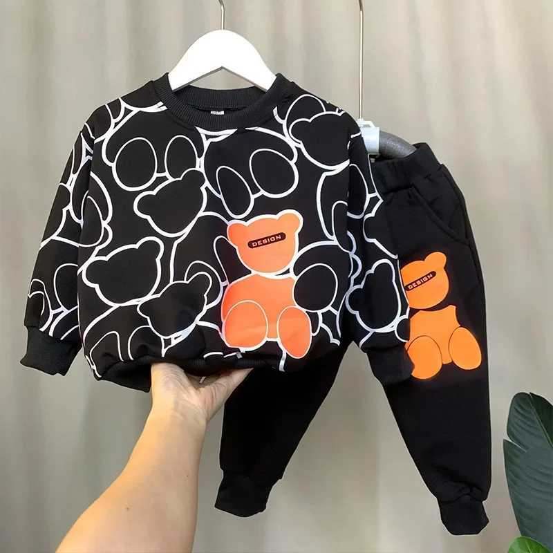 Clothing Sets Autumn Baby Boy Clothes Children Cartoon Bear Sweater Pullover Top and Pant 2 Pieces Set Kid Girl Outfit Long Sleeve Tracksuit