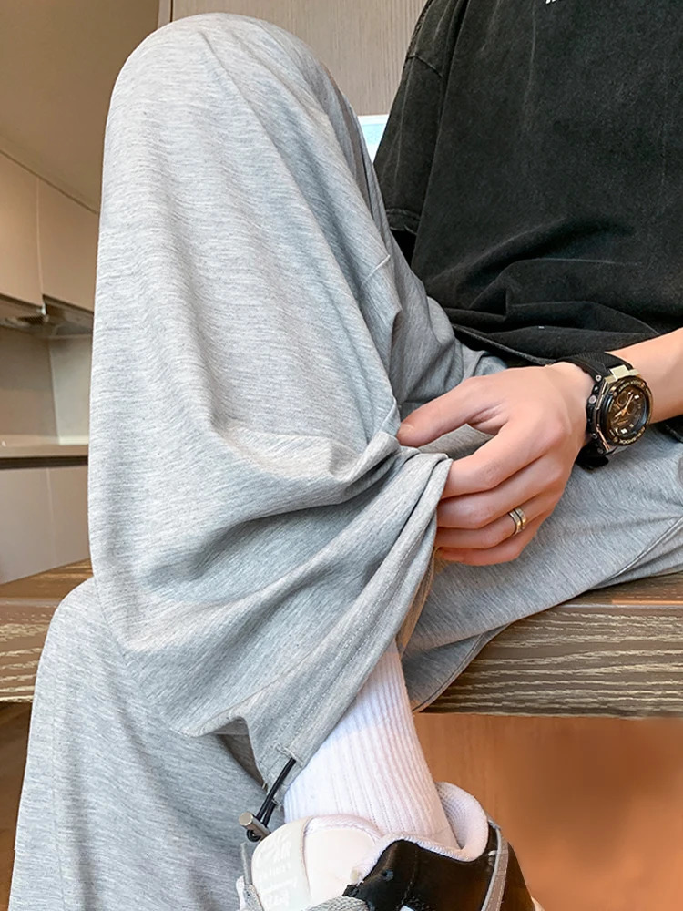 HOUZHOU Gray Sweatpants for Men Autumn Baggy Fashion Oversize Sports Pants Balck Trousers Male Joggers Streetwear Sportswear 240701