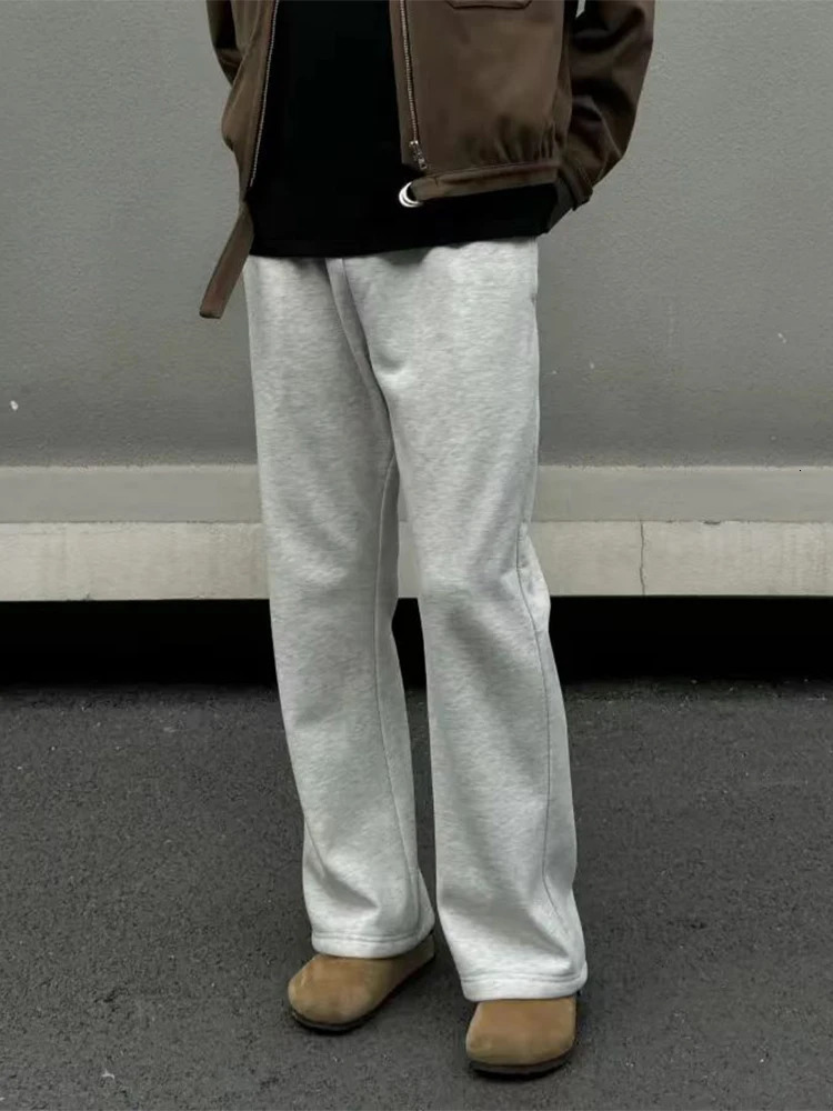 HOUZHOU Wide Leg Sweatpants Men Oversize Gray Sports Pants Sportswear Casual Trousers Male Loose Korean Streetwear Hip Hop 240701