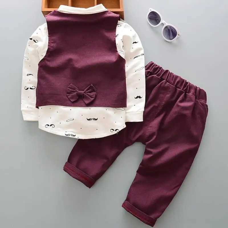 Clothing Sets Spring Autumn Toddler Baby Boys Gentleman Wedding Suit Cotton Shirt+Vests+Trousers 3Pcs Formal Kids Clothes Set 1 2 3 4 5 Years