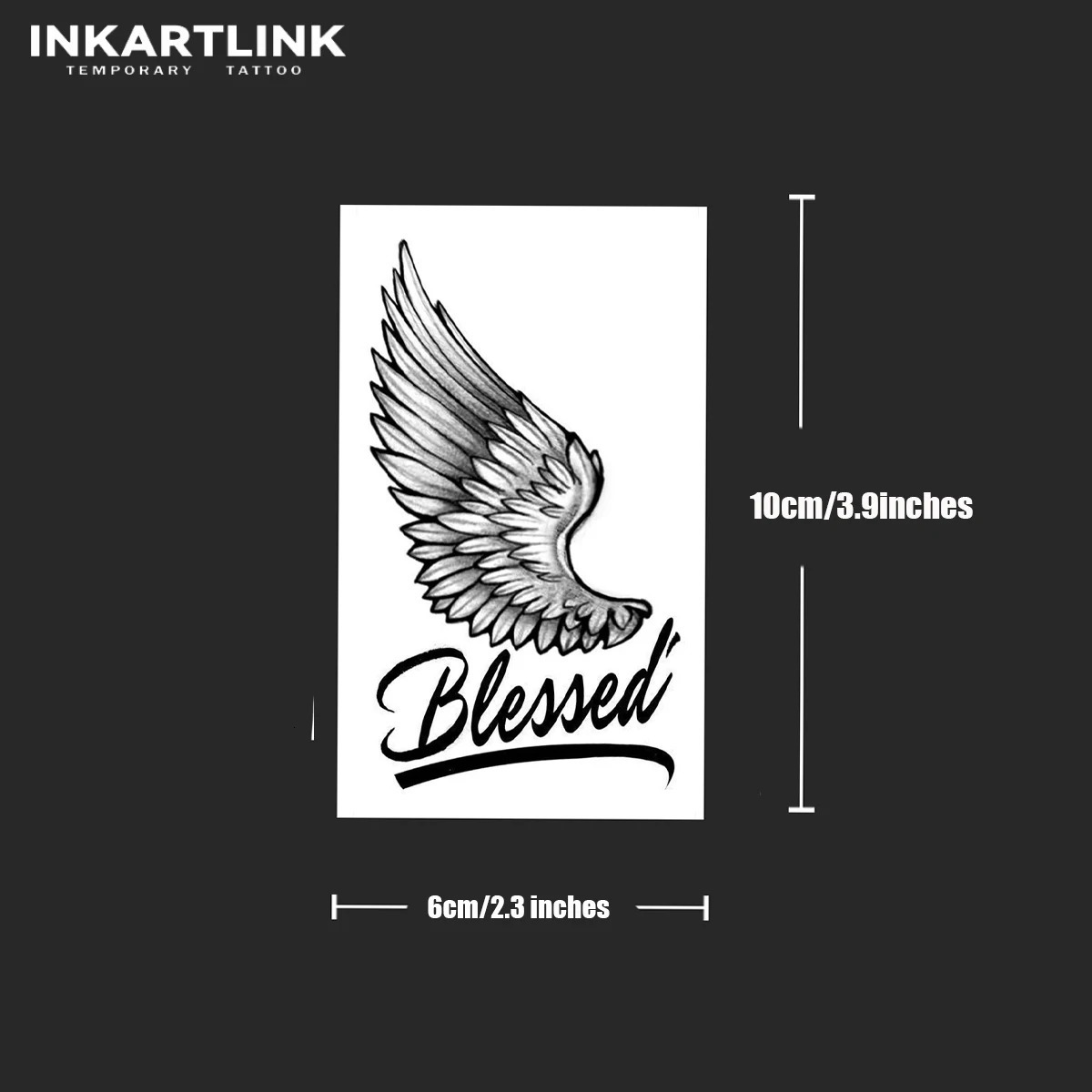 Wing temporary tattoo lasting for 15 days with technology waterproof semi anent stickers. 240705