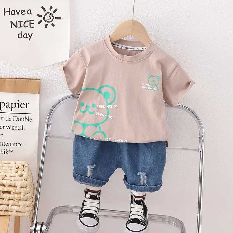 Clothing Sets New Summer Children Boys Cotton Clothes Kids Cartoon Bear Tshirt Shorts 2Pcs/Sets Toddler Fashion Tracksuit Infant Casual Outfit