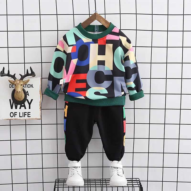 Clothing Sets Spring Baby Boys Girls Casual Clothes Kids Letters T-Shirt Pants 2Pcs/Sets Infant Cotton Clothing Set Children Fashion Tracksuit