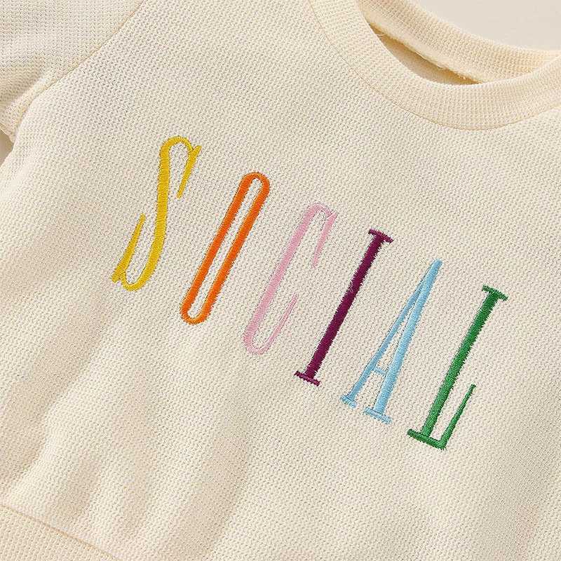 Clothing Sets New 2023 Baby Boy Girl Clothing Sets Children Pullover Sweatshirts + Simple Solid Cotton Sports Pants 2pc Kids Clothes Boy Suit