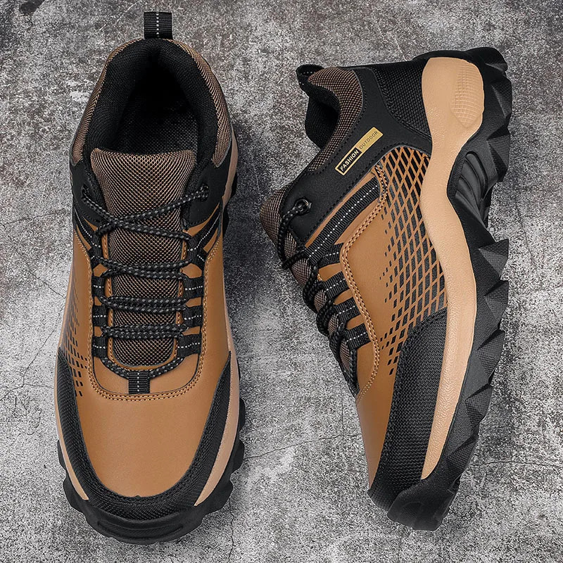 Sneakers Men Hiking Shoes Outdoor Mountain Boots Thick Bottom Fashion Lace Up Trekking Shoes 240705